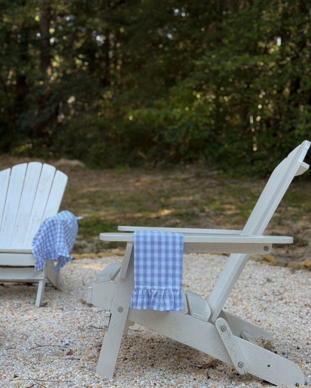 The Ruffle - Kitchen Towel - Blue Checked