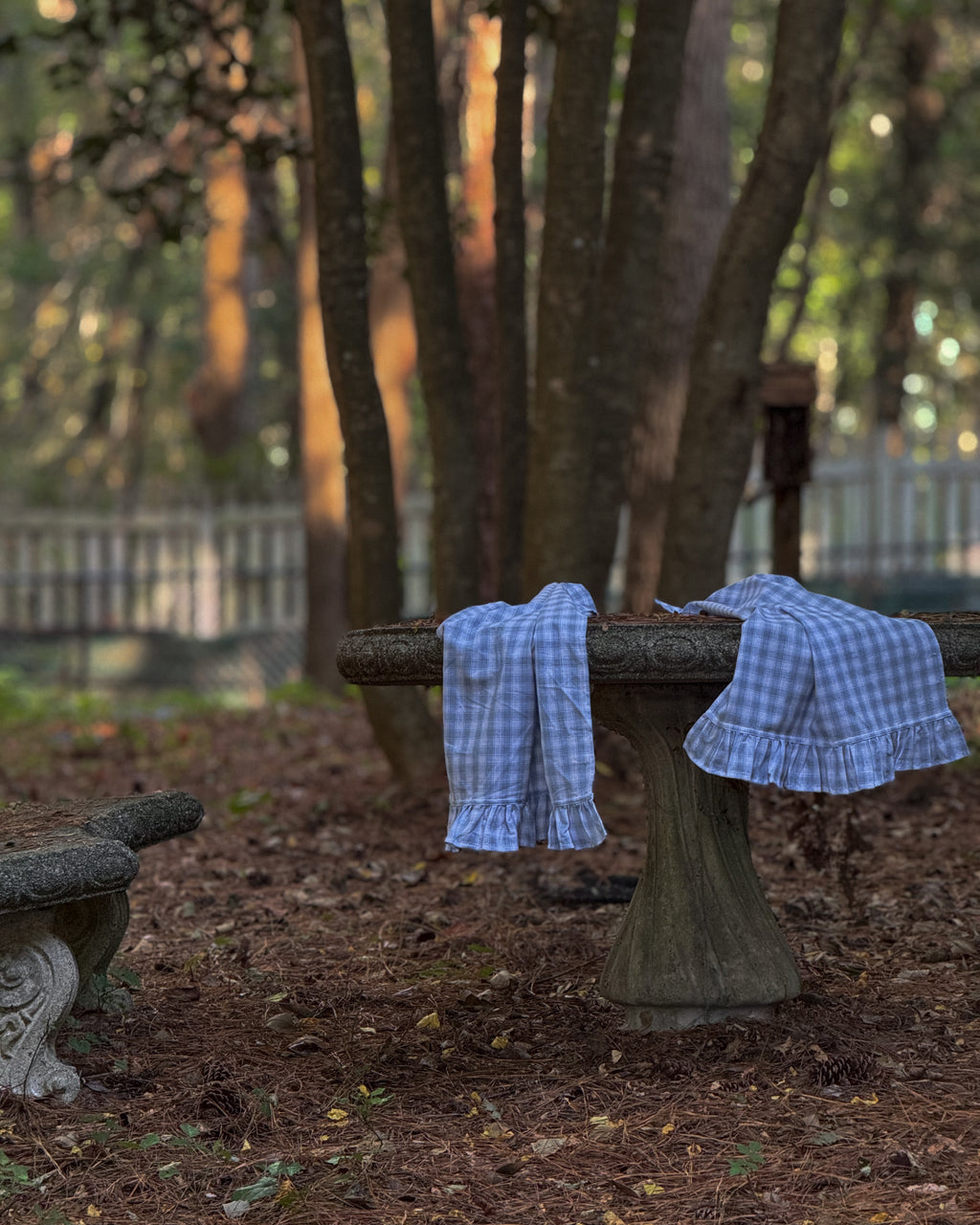 The Ruffle - Kitchen Towel - Blue Checked