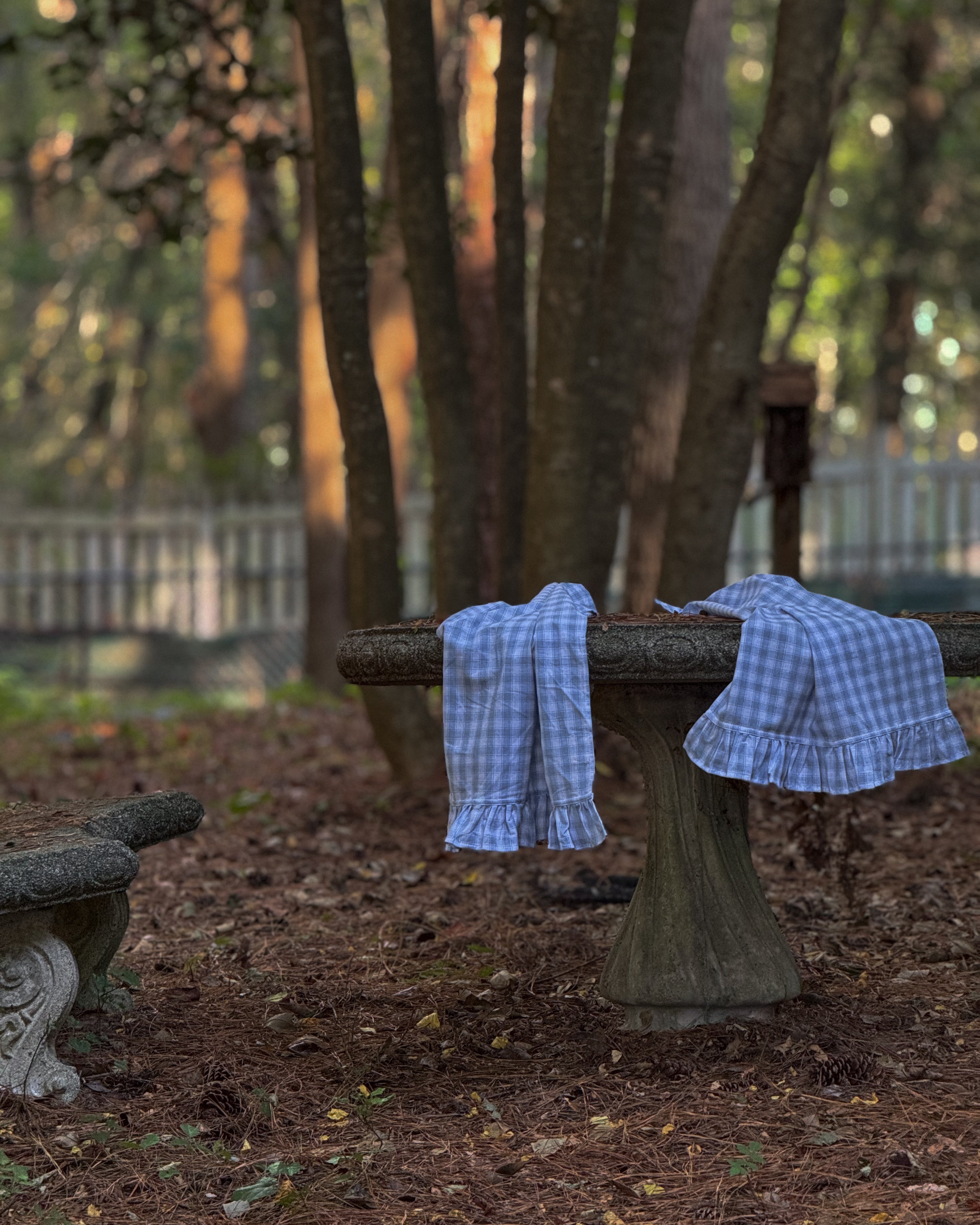 The Ruffle - Kitchen Towel - Blue Checked