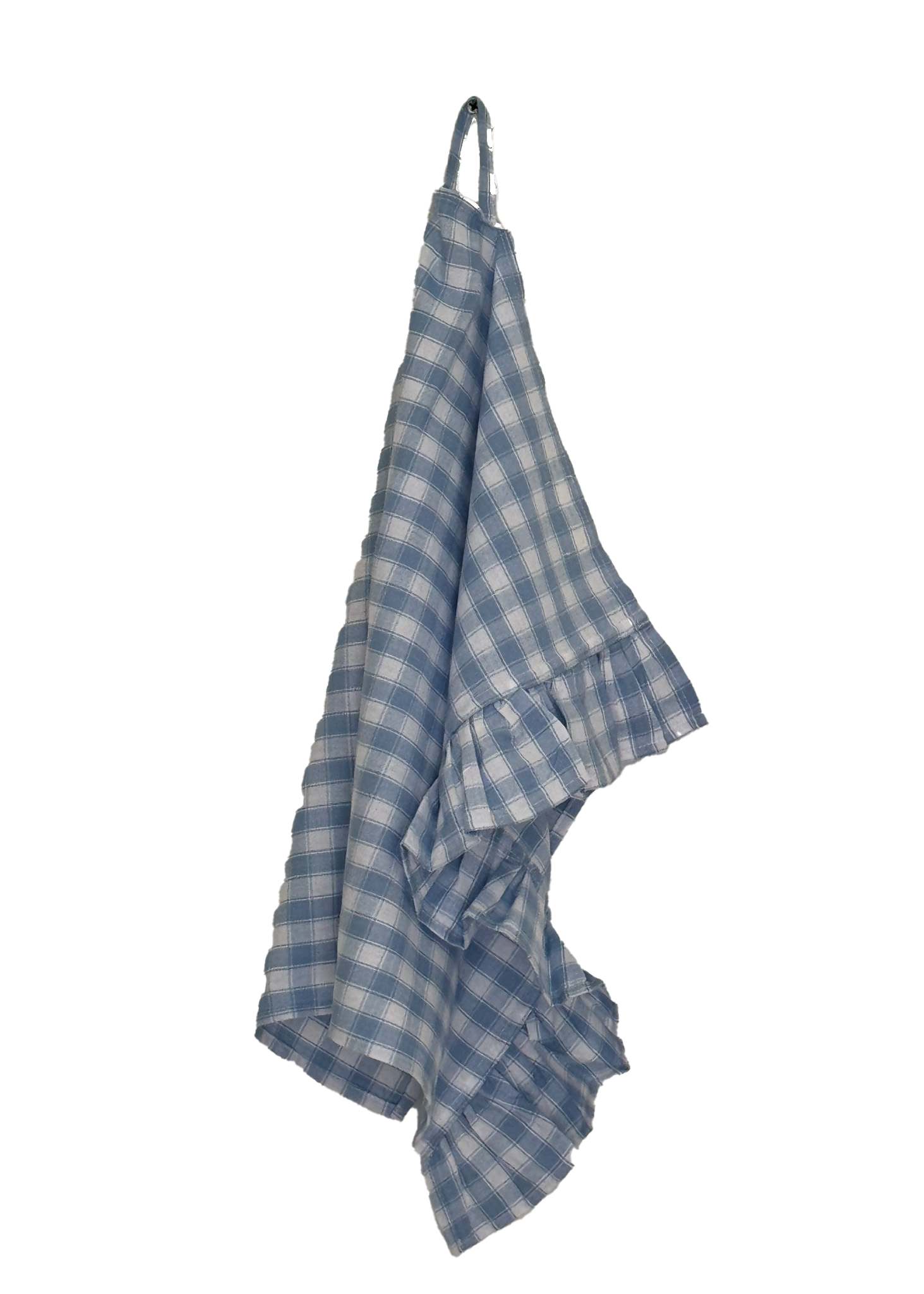 The Ruffle - Kitchen Towel - Blue Checked